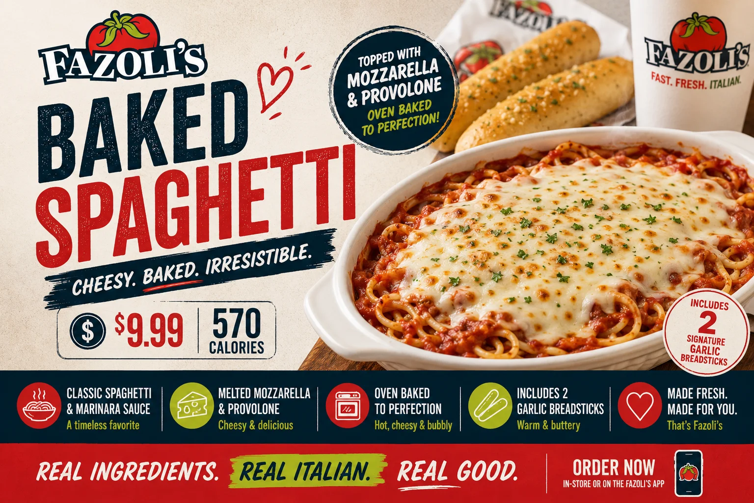 Fazoli's Baked Spaghetti 2026