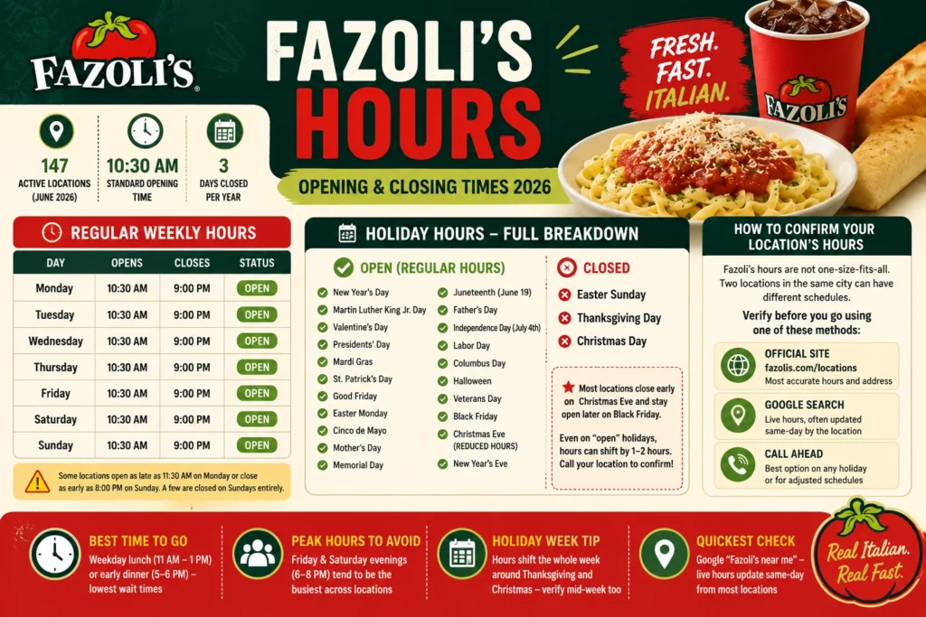 Fazoli's Hours Inforgraphic