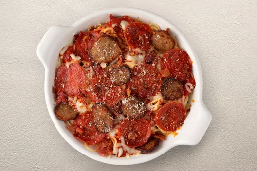 Fazoli's Meaty Pizza Baked Spaghetti
