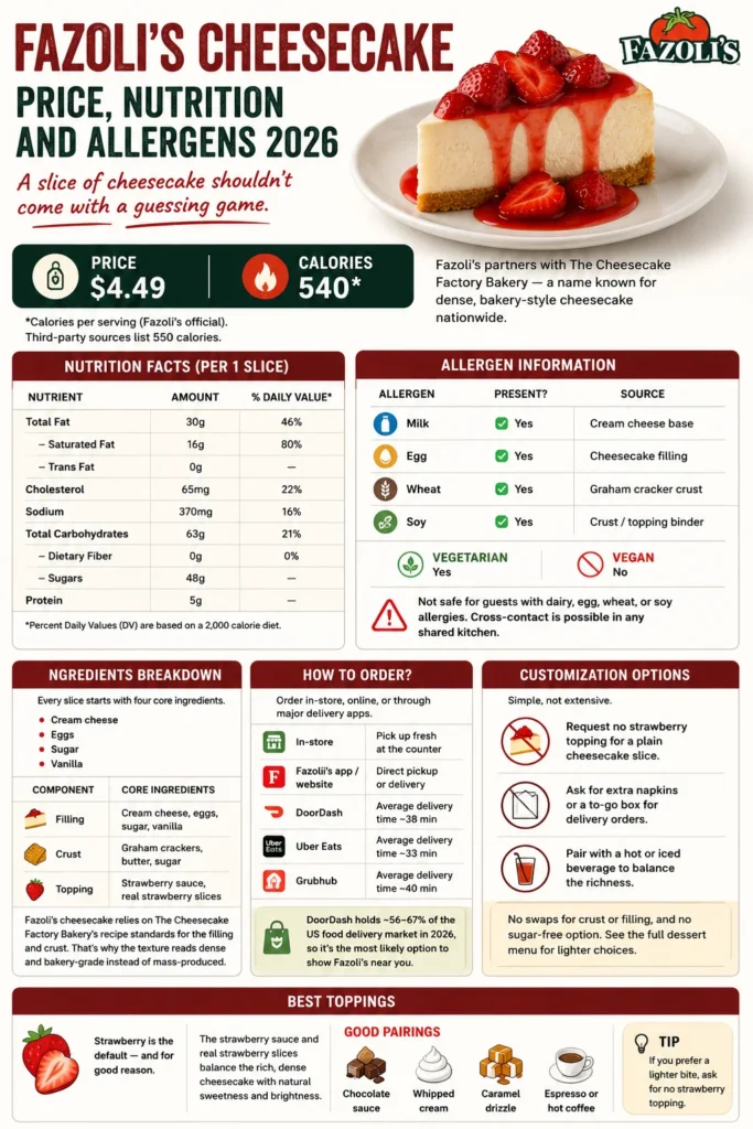 Fazoli's Cheesecake infographic