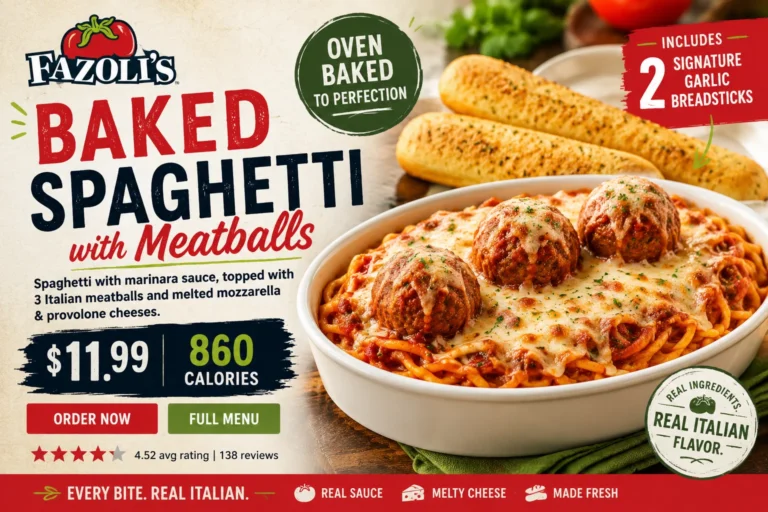 Fazolis Baked Spaghetti with Meatballs Price