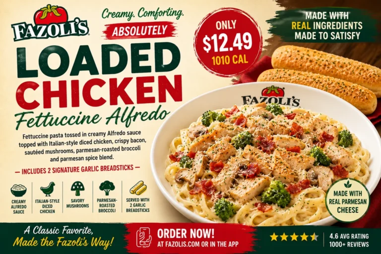 Fazoli’s Loaded Chicken Fettuccine Alfredo